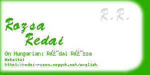 rozsa redai business card